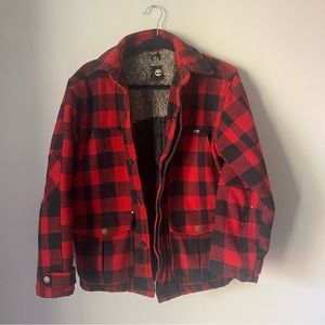 Red and Black plaid Timberland Jacket